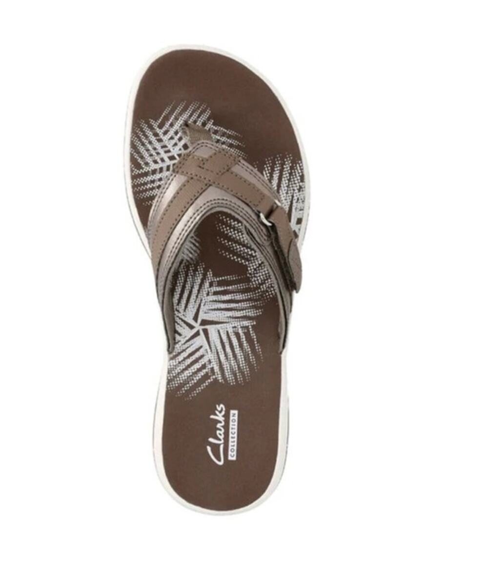 Clarks Breeze Sea Thong Sandals Women’s Size 6M Pewter Metallic